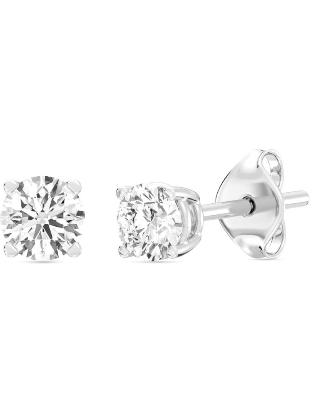 Lab Grown Diamond Stud Earrings 0.1 to 1.5 Ct TW, Elegant Women's Jewelry